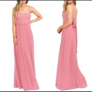 Show Me Your Mumu Lauren Tie Maxi (Sunset Rose Chiffon) Medium NWT